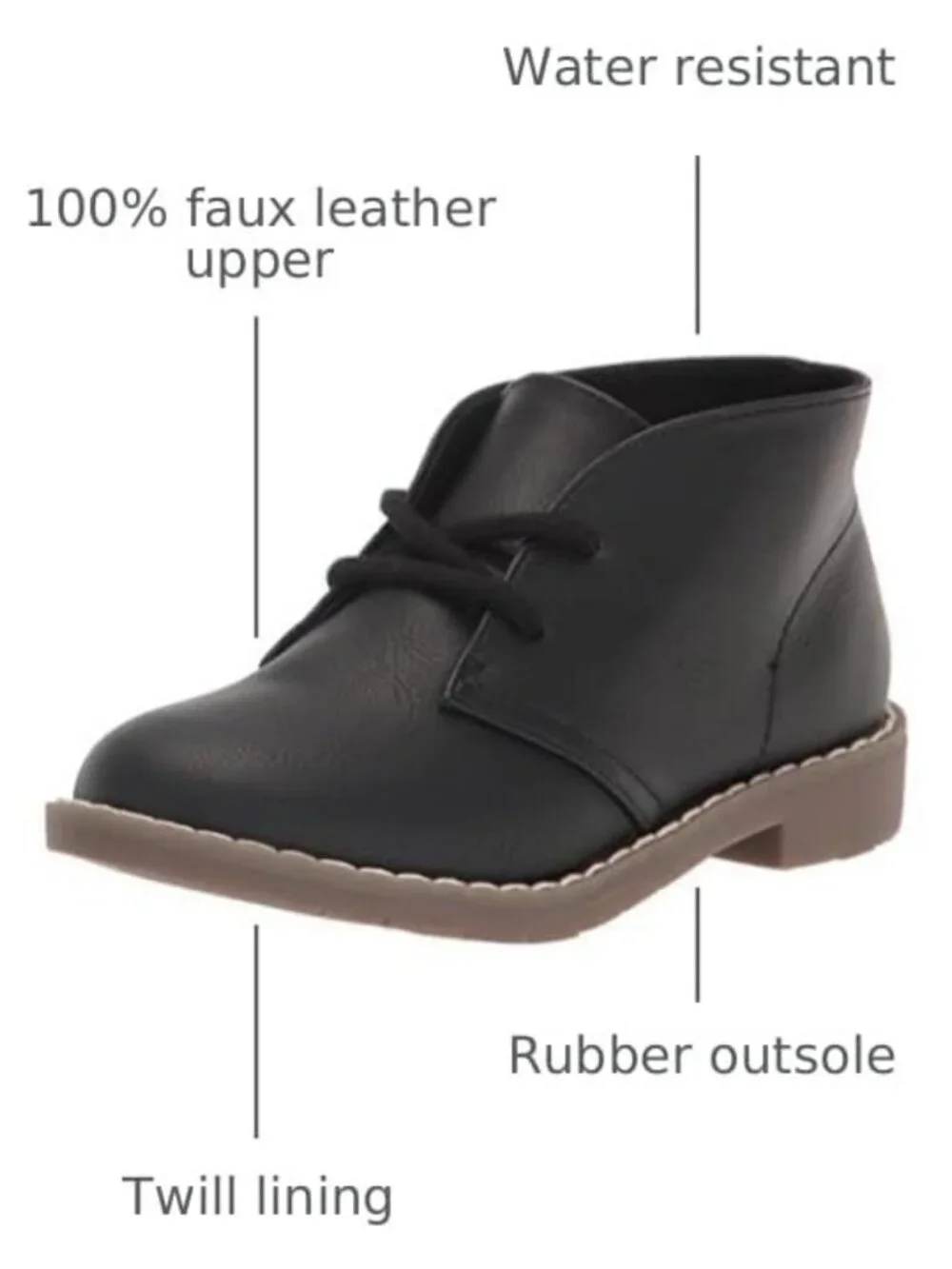 Stylish Boys' Lace Up Boots for Kids - Durable, Comfortable, Perfect for Play
